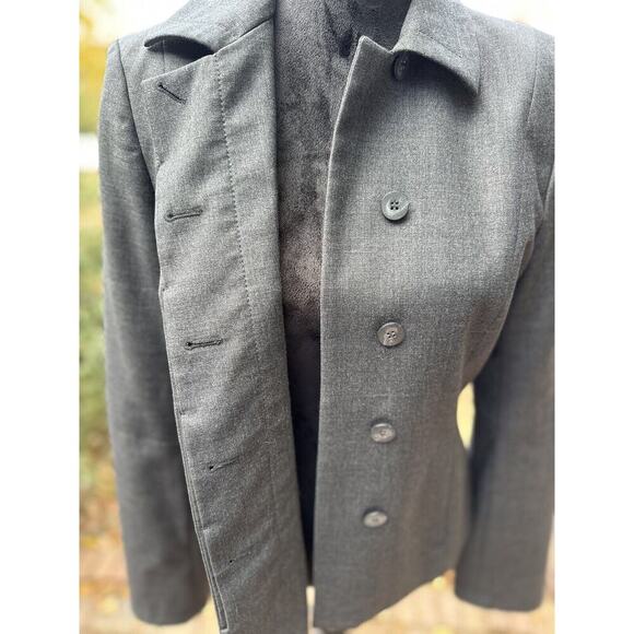 J. Crew Vintage Wool Blazer lined hidden buttons Gray 10 schoolboy  preppy - Picture 3 of 9